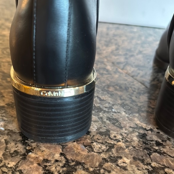 Calvin Klein Black Ankle Boots with Gold Accents NWT 6 - Picture 10 of 12